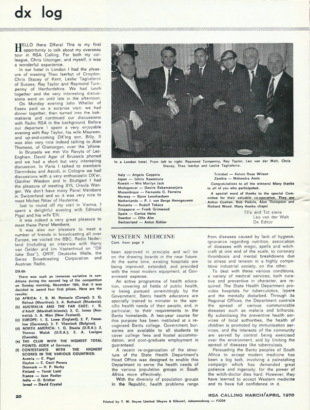 1970 Radio RSA South Africa 