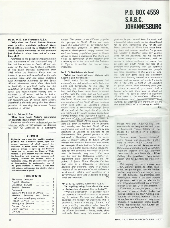 1970 Radio RSA South Africa 