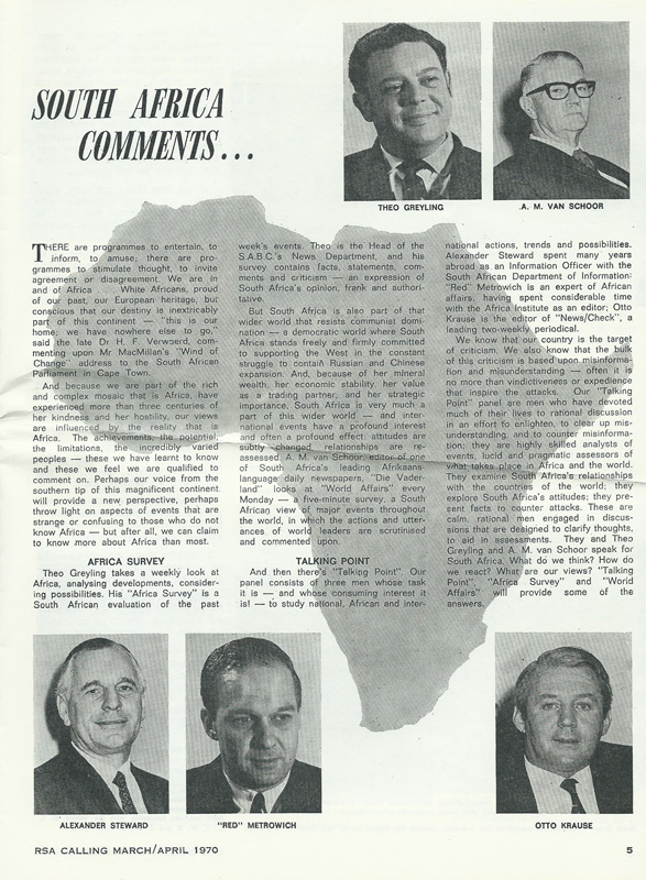 1970 Radio RSA South Africa 