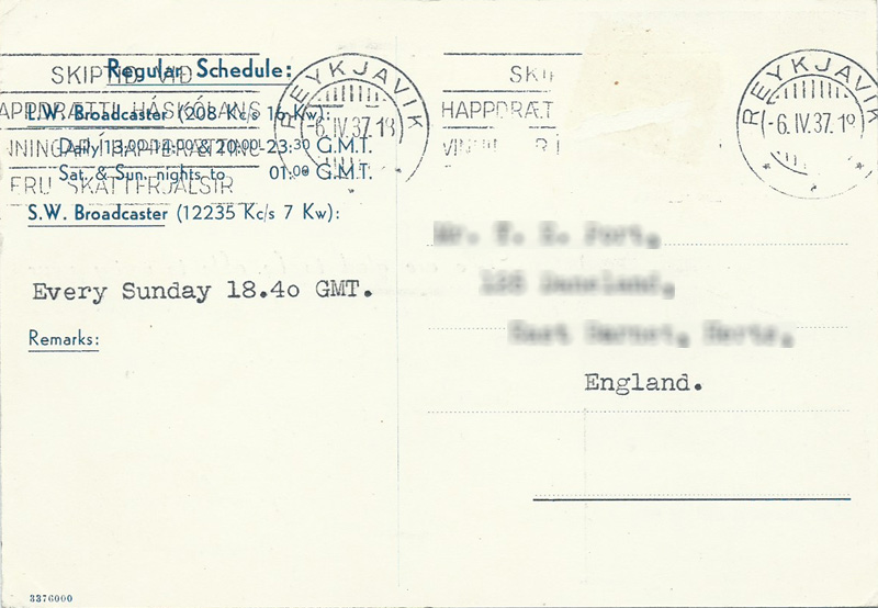 Iceland State Broadcasting Service 1936