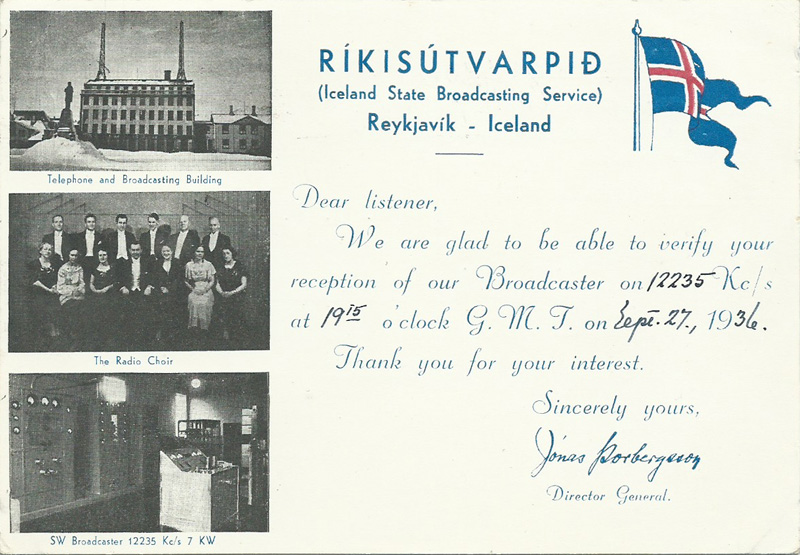 Iceland State Broadcasting Service 1936