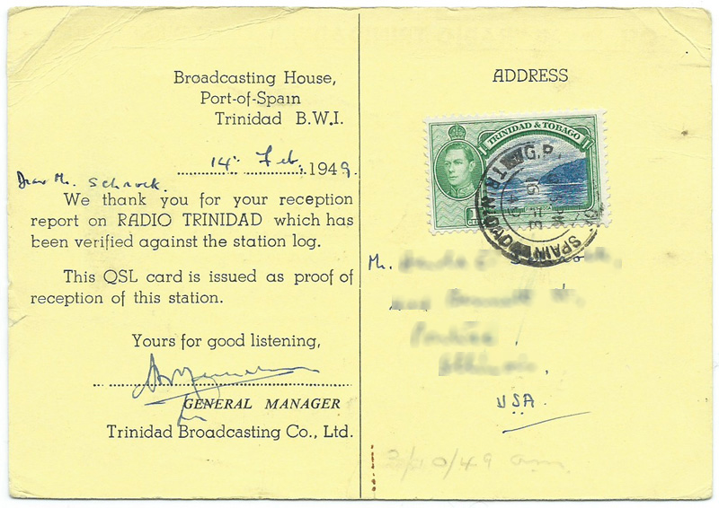 Radio Trinidad British West Indies, 1949