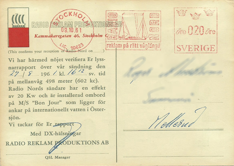Radio Nord, 1961