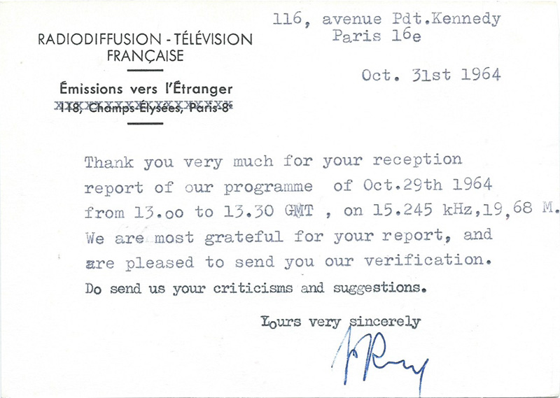 RTF France, back, 1964