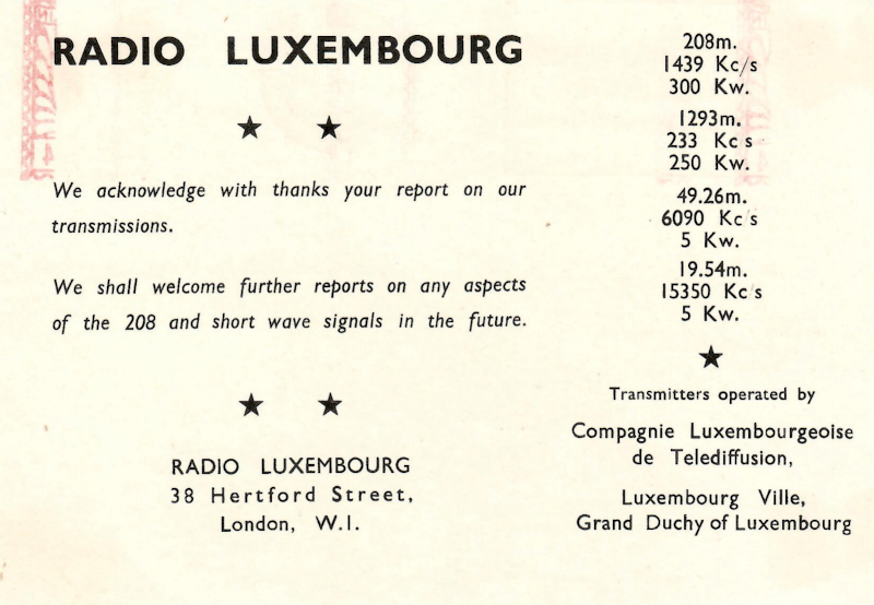 Radio Luxembourg 1964