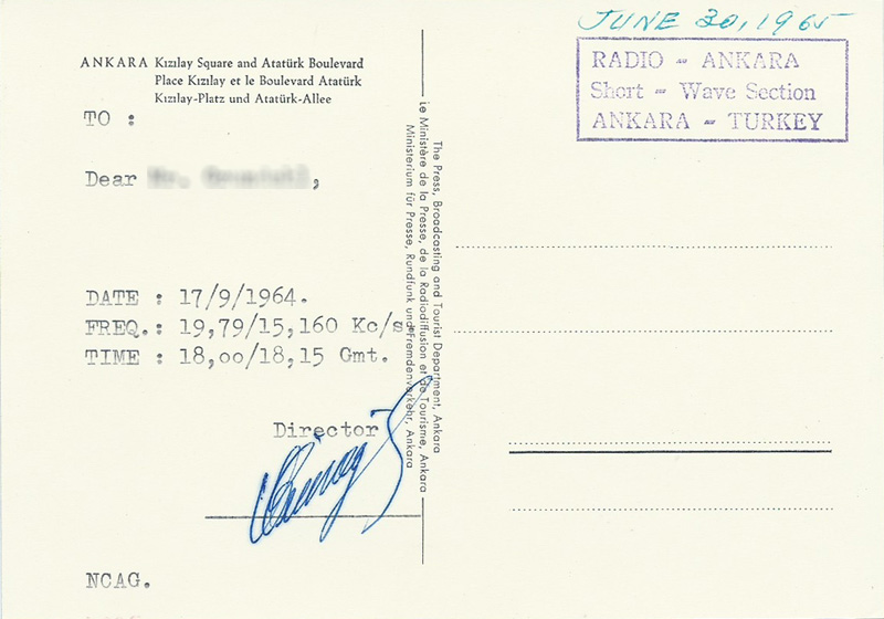 Radio Ankara, Turkey 1964
