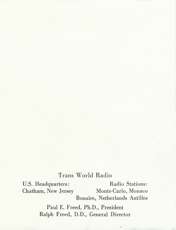 TWR Netherlands Antilles 1969