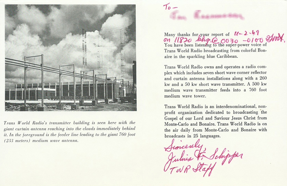 TWR Netherlands Antilles 1969