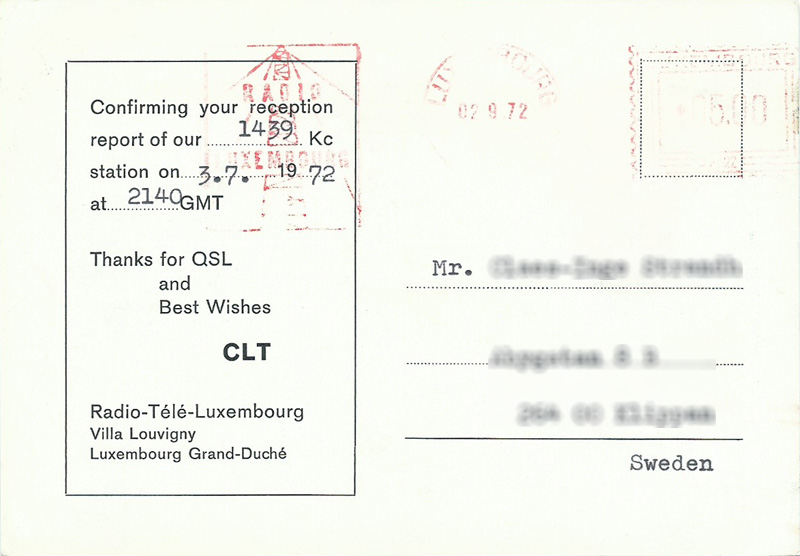 Radio-Tele-Luxembourg, Luxembourg 1972