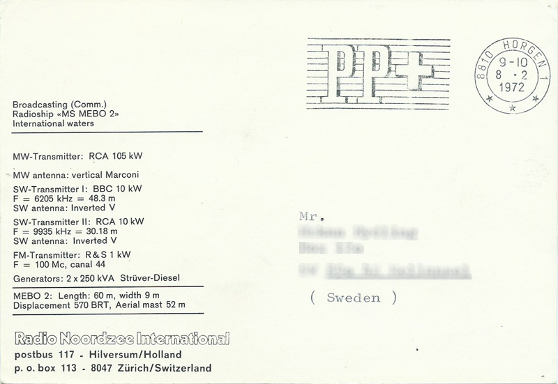 Radio Noordzee International, 1972