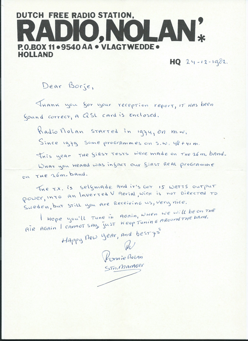 pirate Radio Nolan Holland 1982