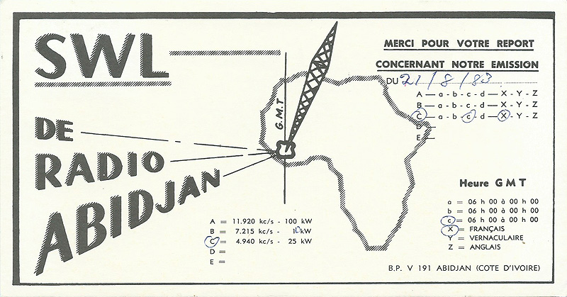 Radio Abidjan Ivory Coast 1983