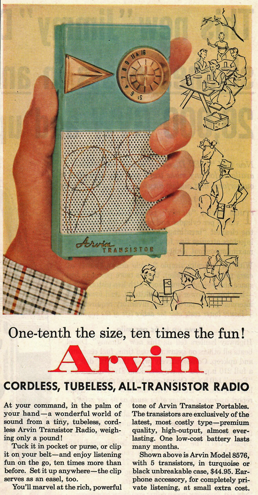 Arvin 8576 transistor radio ad