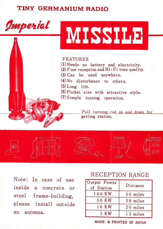 Imperial Missile AR-60 instruction page