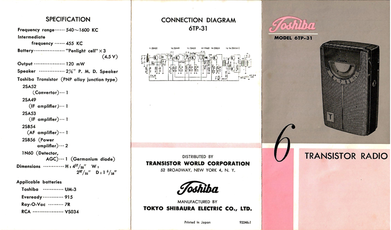 Toshiba 6TP-31 booklet
