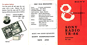 Sony TR-86 booklet