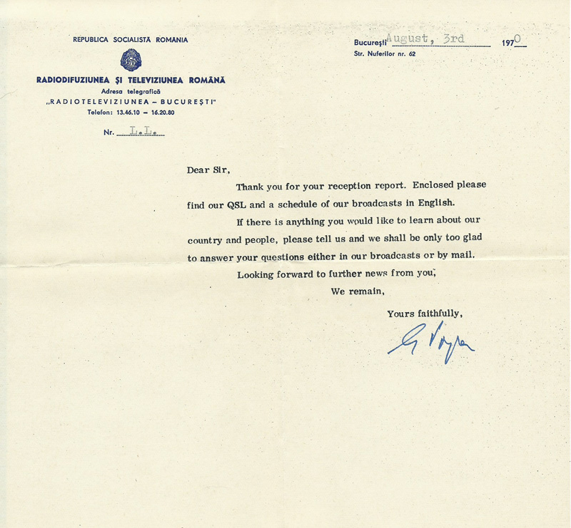 1970 Radio Bucharest Romania 
