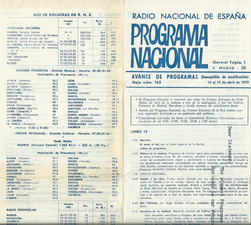 1970 Radio Nacional de Espana