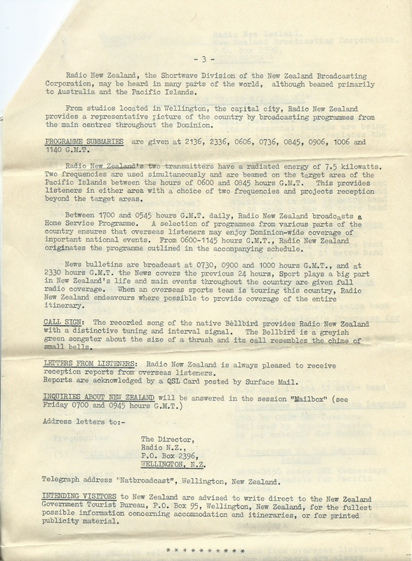 1970 Radio New Zealand 