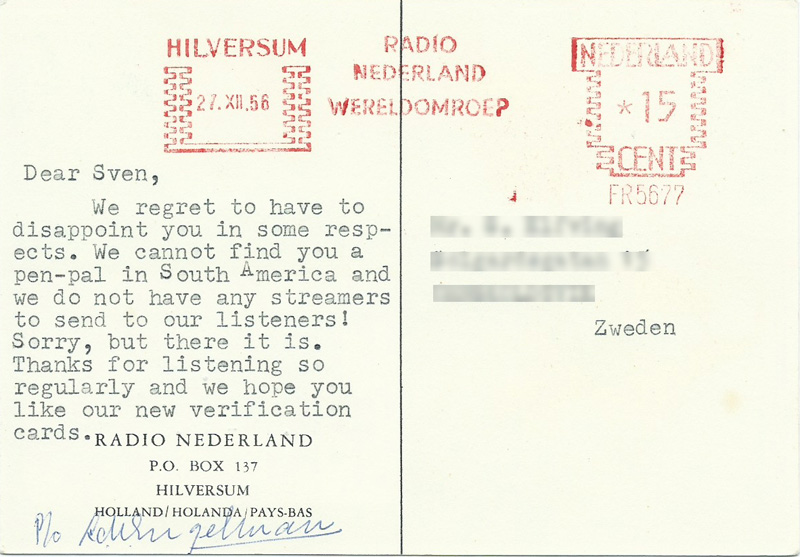 Radio Nederland, 1956