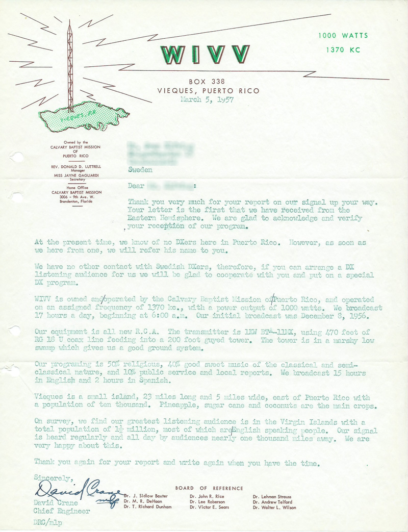 WIVV Puerto Rico, 1957