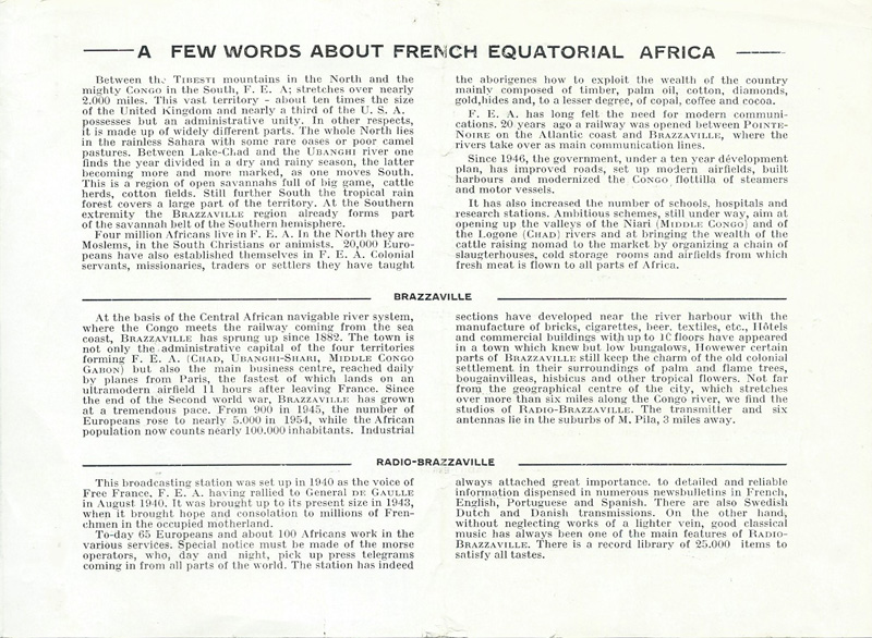French Equatorial Africa, 1957
