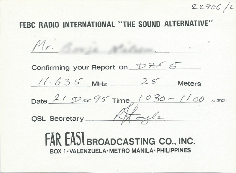 FEBC Philippines 1995