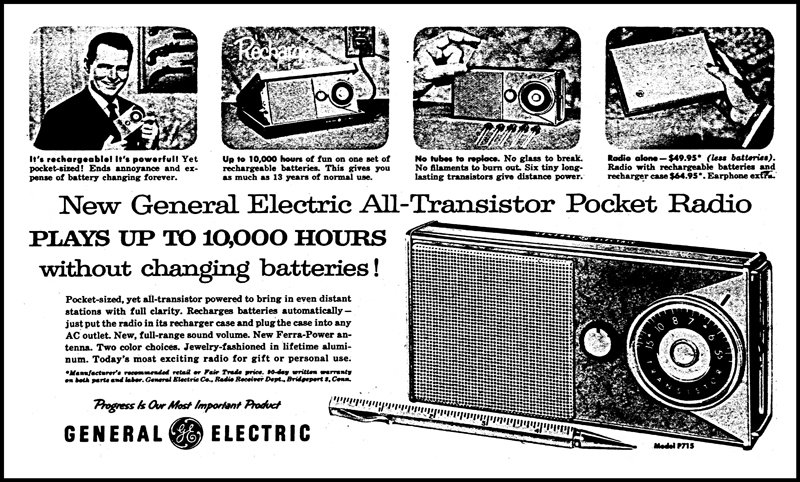 1957 GE P-715 advertisement