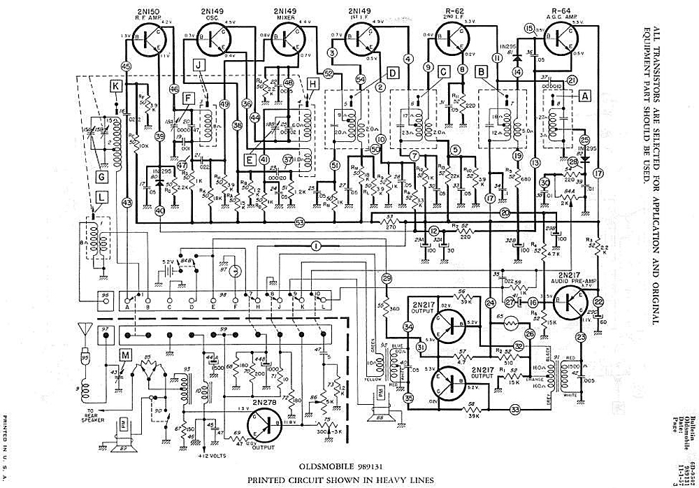1958 Oldsmobile Trans-Portable schematic diagram