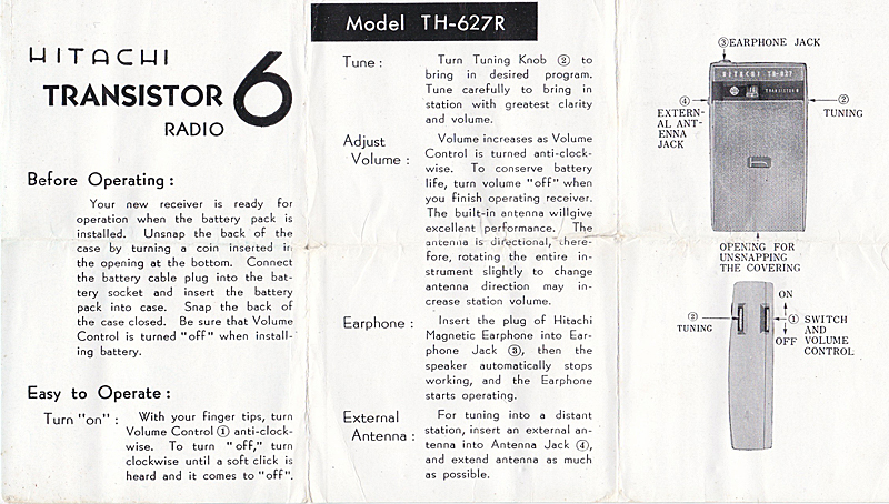 1960 Hitachi TH-627R