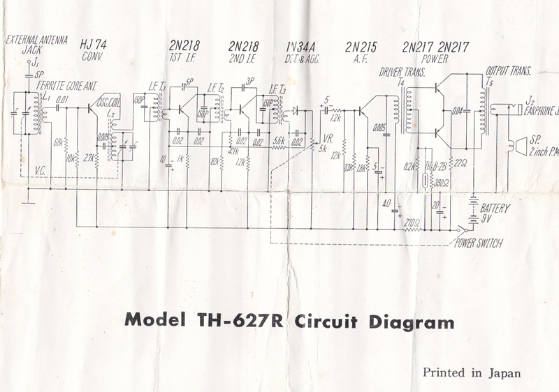 1960 Hitachi TH-627R schematic